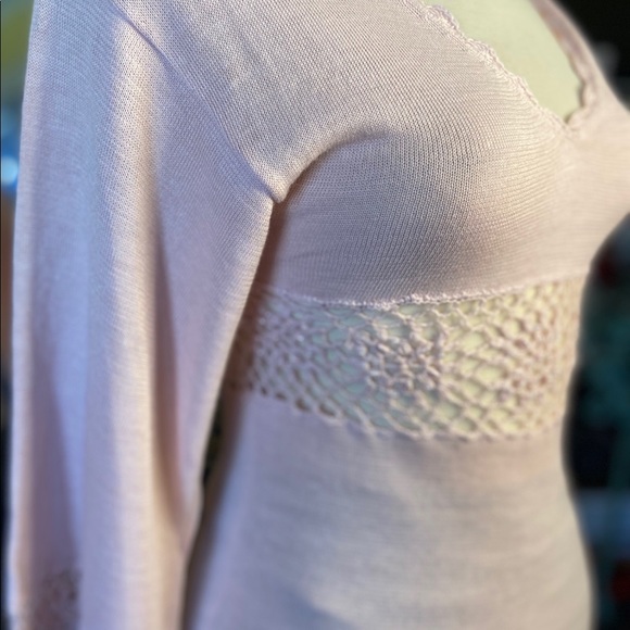 Vintage Style Knitted top with beads & crochet waist top - Picture 3 of 6
